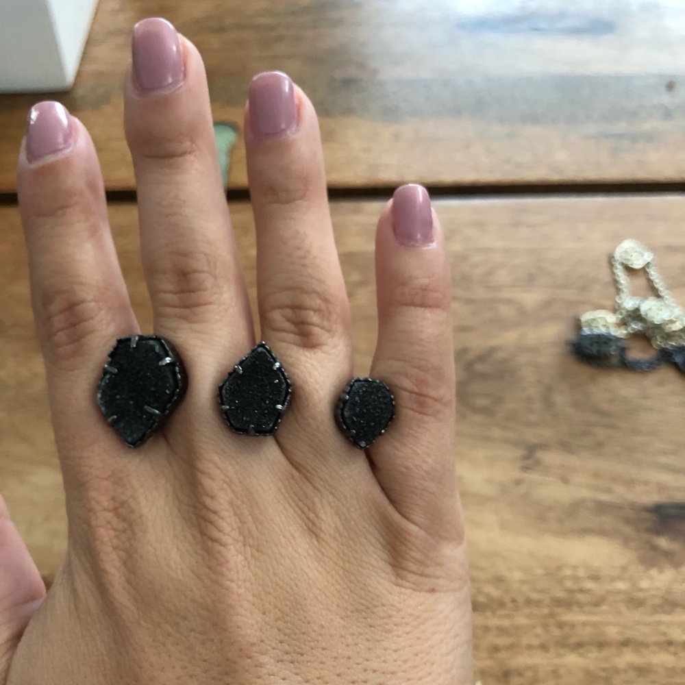 Kendra Scott Naomi Gunmetal Drusy Ring